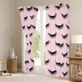thumbnail image 3 of Castle Fairy Elegant Glitter Eyelash Curtains Pack of 2 (42x84 Each) for Teens Girls,Bling Makeup Curtains Blackout,Black Pink Bedroom Curtains,Breathable Home Decor, 3 of 6