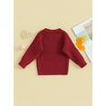 thumbnail image 3 of Bagilaanoe Toddler Baby Girl Valentine's Day Sweater Long Sleeve Letter Embroidery Pullover 6M 12M 18M 24M 3T 4T Kids Warm Jumpers Tops Loose Knitwear, 3 of 8