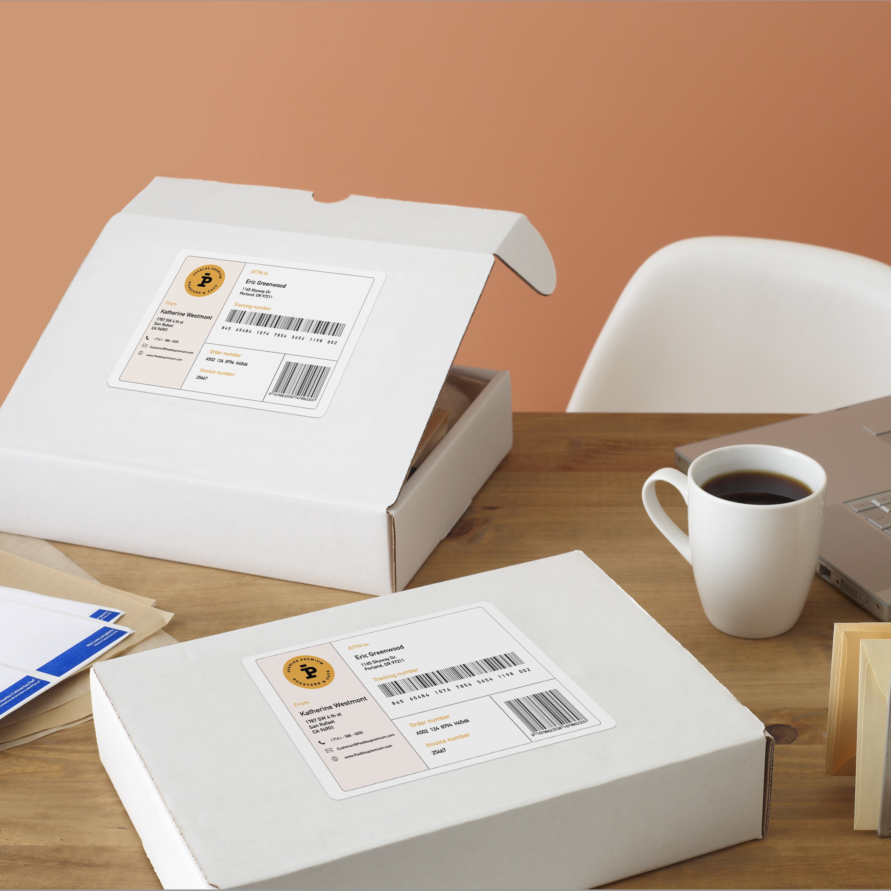 Avery Matte White Rectangle Labels, 3-1/3" x 4", 150 Labels
