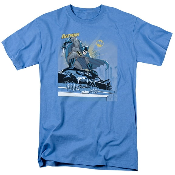 Batman Two Gotham Gargoyles S/S Adult 18/1 T-Shirt Carolina Blue