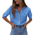 thumbnail image 1 of Suéter PRETTYGARDEN para Mujer Verano con Botones Azul M, 1 of 8