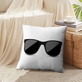 thumbnail image 3 of LALILO Throw Pillow Covers Black Hipster Sunglasses With Dark Glass White Cushion Cover 18" x 18", 2 Pack, 3 of 6
