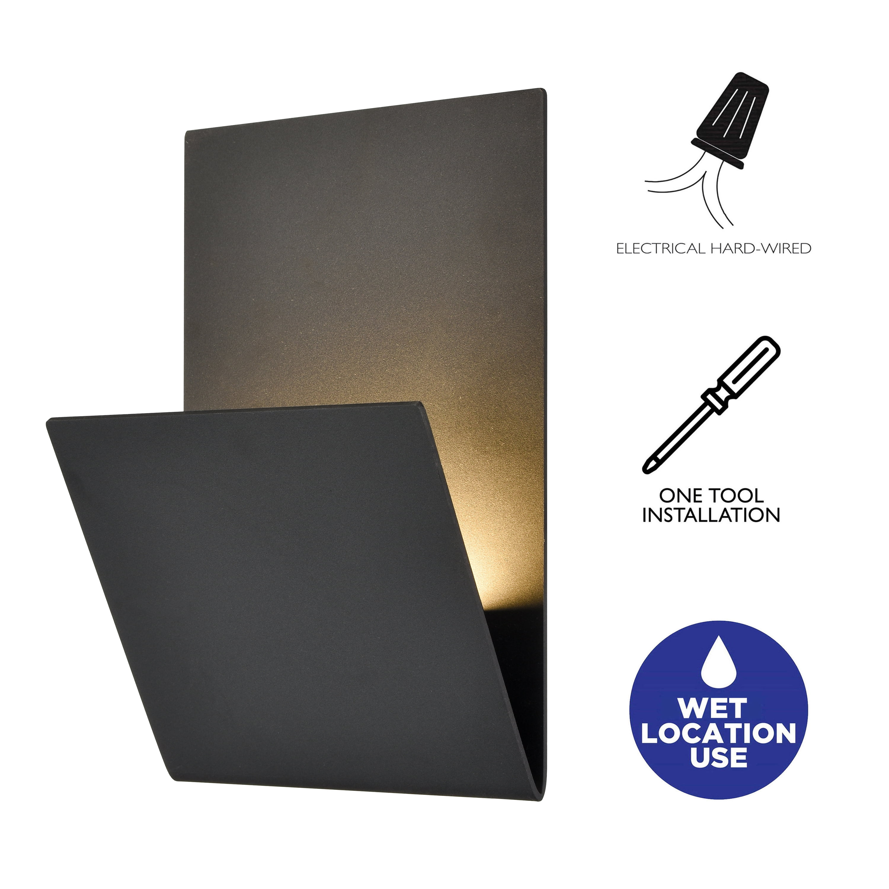 C Cattleya 11 in. Matte Black LED Outdoor Wall Light