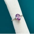 thumbnail image 3 of Natural Purple Amethyst Ring, Pear cut Amethyst Ring, 925 Sterling Silver Ring, amethyst ring Wedding Ring, Ring for gift, Hand Made Ring, 3 of 3