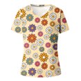 thumbnail image 4 of zanvin Haut pour Femmes, T-shirt Décontracté à Manches Courtes et Col en V Imprimé Mode pour Femmes, 4 of 4