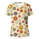 thumbnail image 4 of Fiudx Ofertas Flash Del Día Solo En Línea Camisetas Holgadas de Manga Corta con Cuello En V Informales con Estampado de Moda para Mujer, 4 of 4