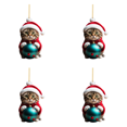 thumbnail image 1 of 4uds. Navidad lindo colgante gato adornos acrílico árbol coche colgante decoraciones (D), 1 of 2