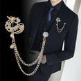 thumbnail image 2 of Pin de Solapa con Borla Elegante para Hombre Pin de Broche con de Dragón para de para proteger Esmoquin - dorado dragón de oro Yinane Broche de cadena colgante, 2 of 8