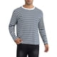 thumbnail image 1 of Camiseta de rayas INSPIRE CHIC para hombre, cuello redondo, de manga larga, básica, color azul marino y blanco, 1 of 5