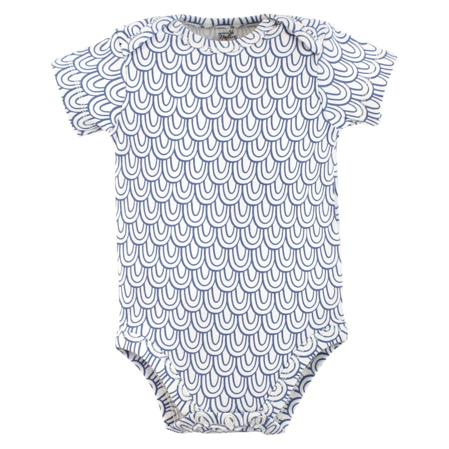 Touched by Nature Infant Boy Organic Cotton Bodysuits, Mystic Sea, Preemie