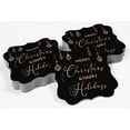 thumbnail image 4 of Inkdotpot Pack Of 50 Real Rose Gold Foil Bracket Shape Paper Tags Merry Christmas & Happy Text Favor Hang Tags, 4 of 7