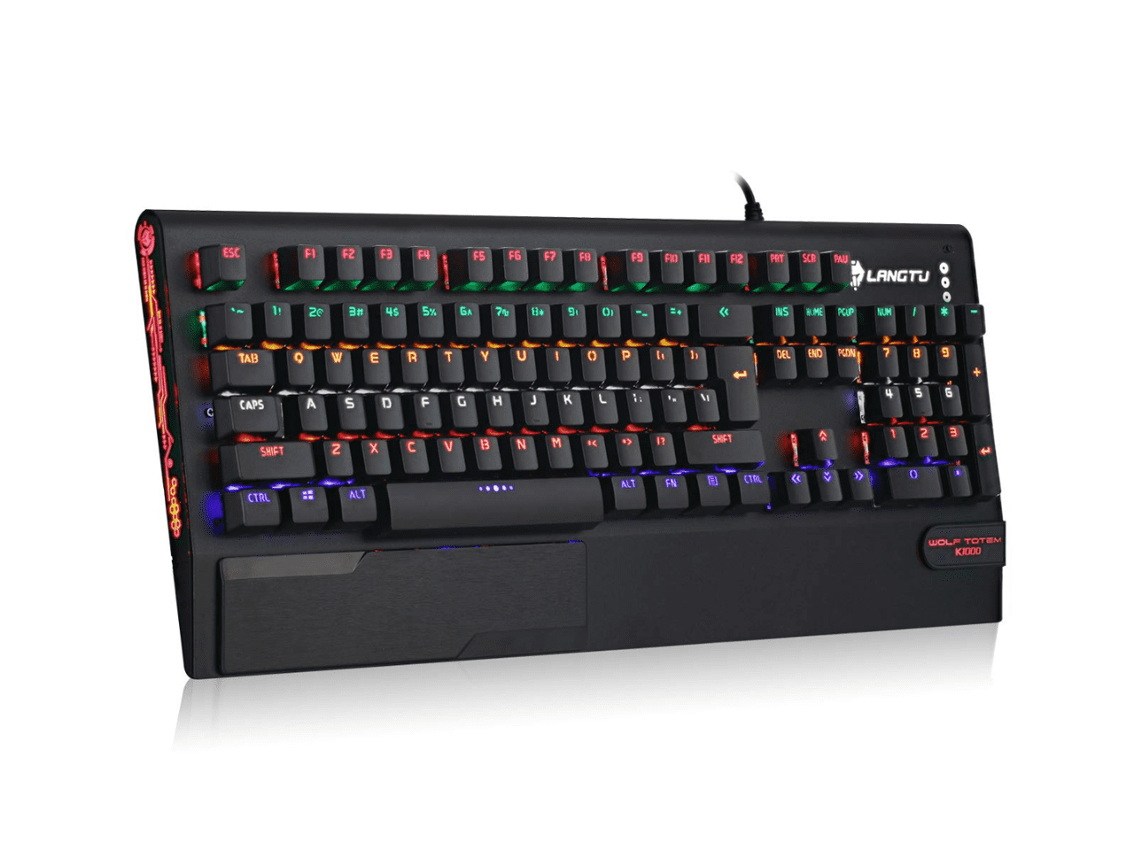 X1000 Mechanical Gaming Keyboard LED Backlit USB PC and Laptop Gaming Windows 104 Keys Wrist pad