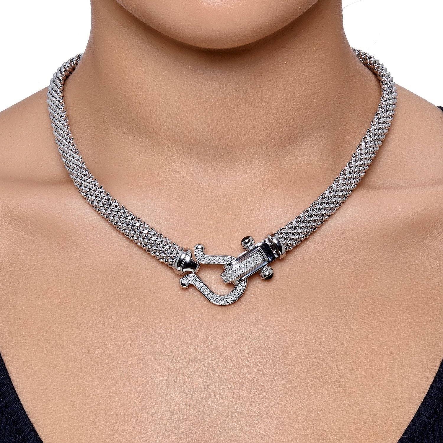 アクセサリー STAR jewelry DIAMOND HORSESHOE NECKLACE DIAMOND HORSESHOE NECKLACE(2SN1660)SV925 ネックレス｜スター