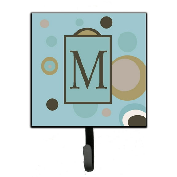 Letter M Initial Monogram - Blue Dots Leash or Key Holder