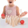 thumbnail image 2 of Juego de bolos educativo, juego de mesa, juego de bolos de mano, bola para niños pequeños, regalo para niñas Feliz Sencillez, 2 of 5
