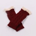 thumbnail image 1 of Guantes de lana con hermosos puños de encaje y mangas de encaje para mujer, guantes de punto cálidos de medio dedo para invierno, 1 of 6
