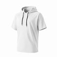 thumbnail image 6 of Short Sleeve Hoodies for Men Comfort Lightweight Athletic Gym Workout Sweatshirt Hooded Fishing Shirt Pullover Hoodie, L, 6 of 7