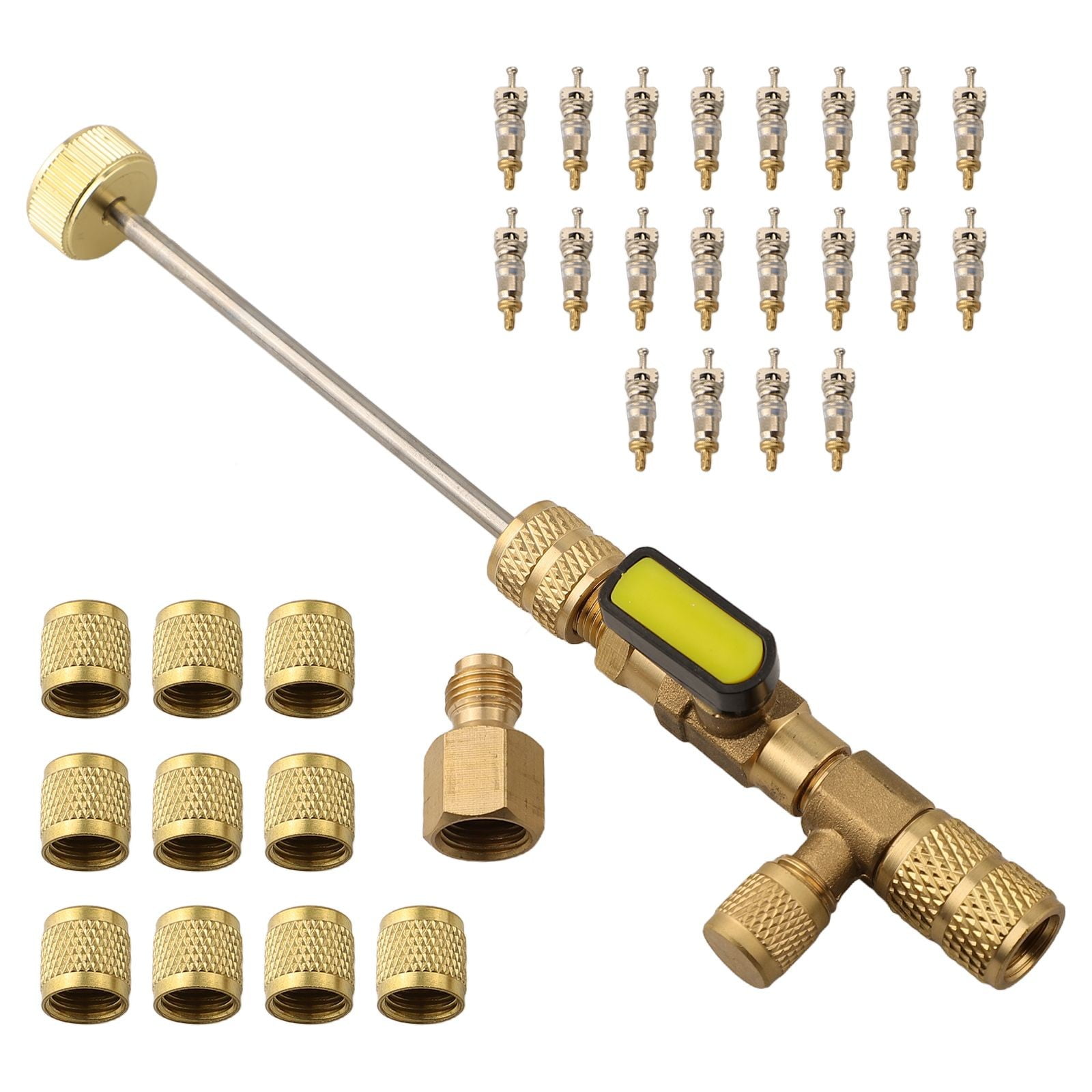 1 Set R410A R22 Valve Core Remover Installer Tool With Dual Size 1/4 & 5/16 Port For R404A R407C R134A R12 R32 Hvac Systems Smile Home