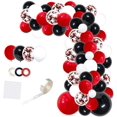 thumbnail image 1 of Kit de 94 globos de confeti negro y rojo, 12 pulgadas, globos de confeti negro, rojo y blanco con cinta de globos para bodas, cumpleaños, 1 of 4
