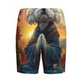 thumbnail image 7 of Daiia Sunset Meditating Bichon Frise Mens Woven Stretch Pajama Short,Short Pajama Pants-Small, 7 of 7