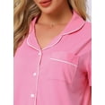 thumbnail image 5 of DARING DIVA Women's Pajama Set Button Down Soft Short Sleeve Long Pants XS Light Pink, 5 of 7