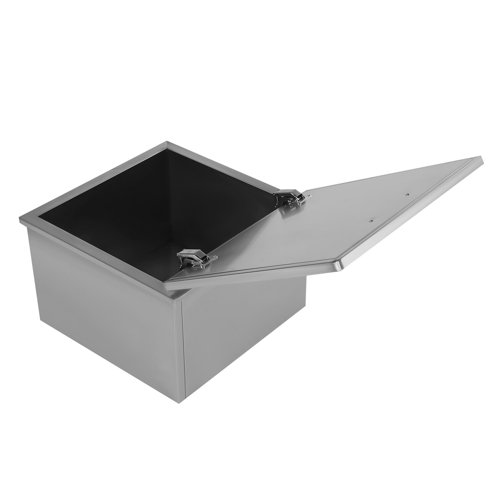 Drop in Ice Chest 20''L x 20''W x 13''H Drop in Cooler Stainless Steel with Hinged Cover Bar Ice Bin 50L/52.8Qt Drain-Pipe and Drain Plug Included for Cold Wine Beer