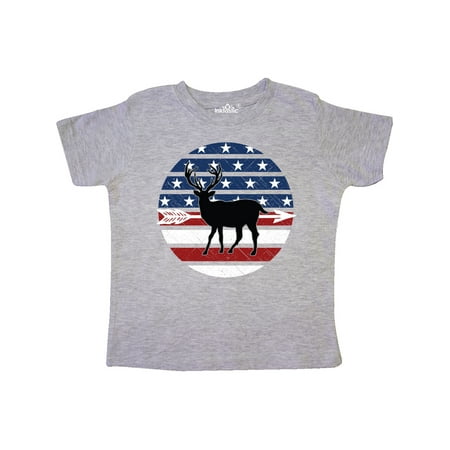 

Inktastic Deer Bow Hunting USA Flag Gift Toddler Boy or Toddler Girl T-Shirt
