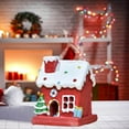 thumbnail image 2 of fastboy Paysage de Village de Noël Figurine de Table Petite pour Noël Rouge, 2 of 7