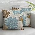 thumbnail image 3 of White Gray Pillow Covers  Blue Brown Dahlia Flower Print Throw Pillow Covers Outdoor Decor Linen Cushion Case for Home Living Room Sofa Couch Bed, 3 of 5