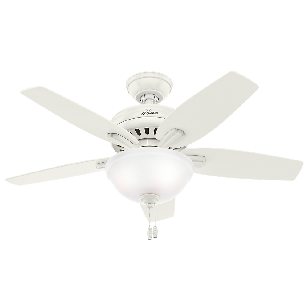 Hunter 42" Newsome Fresh White Ceiling Fan with Light Kit and Pull