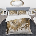 thumbnail image 2 of Designart "Contemporary Golden Drip" Abstract Bedding Covert Set - Modern White Bed Set With 1 Shams, 2 of 6