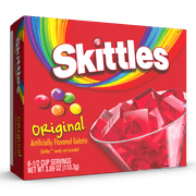 Skittles Original Flavor Gelatin Mix, 6 Servings, 3.89 oz Cardboard Box