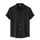 thumbnail image 1 of Camisa hawaiana de manga corta con botones para hombre, de poliéster, cuello vuelto, diseño con bolsillos, cómoda para todas las estaciones., 1 of 8