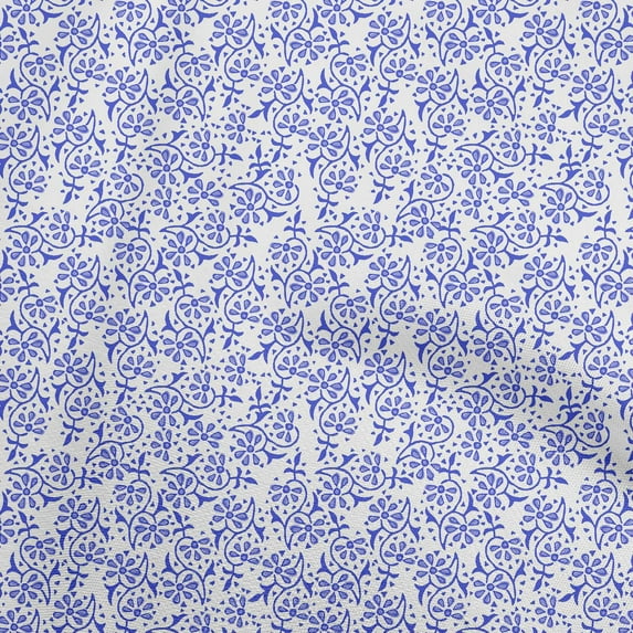 oneOone Polyester Spandex Royal Blue Fabric Block Craft Projects Decor Fabric Printed By The Yard 56 Inch Wide-6G
