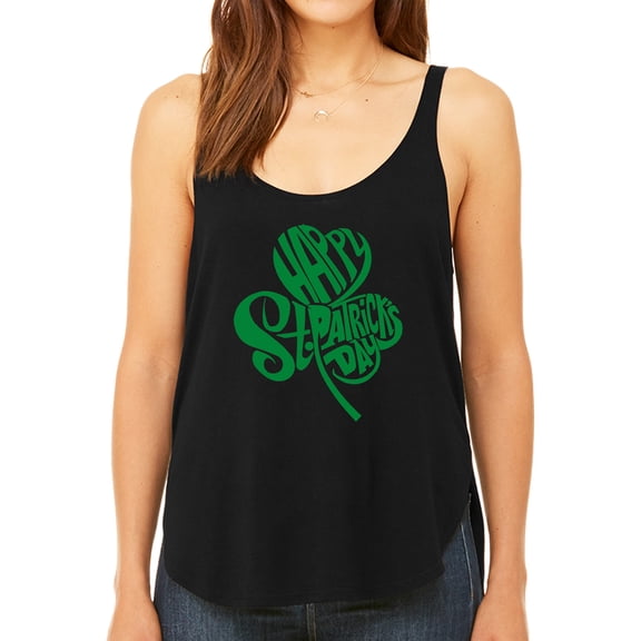 Women's Premium Word Art Flowy Tank Top - St. Patrick's Day Shamrock