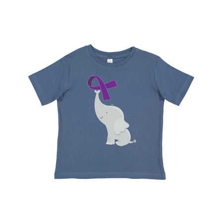 

Inktastic Purple Awareness Ribbon Elephant Gift Toddler Boy or Toddler Girl T-Shirt