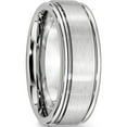 thumbnail image 4 of Cobalt Satin And Polished Ridged Edge 8mm Band (Size 11.5) Made In China cc36-11.5, 4 of 5