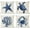 Blue, variant on Sea Life Coastal Throw Pillow Covers 18x18 Inch Starfish Turtle Crab Coral Indigo Blue Summer Beach Ocean Nautical Outdoor Decorations Decorative Throw Pillows Cases Set of 4 for Couch Decor