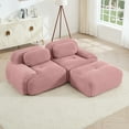 thumbnail image 3 of Pink Ottoman for Modular Sectional Sofa, Corduroy Deep Seat for Oversized Compressed Boneless Sectional Couches for Living Room Bedroom Apartment, Cloud Sofa Couch, Memory Foam, No AssemblyPink, 3 of 8