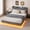Gray, variant on Queen Floating Upholstered Platform Bed, Storage Headboard with RGB LED Light, Built-in AC & USB Charging Ports, Noise-Free Wood Slats, Straightforward Assembly,Gray