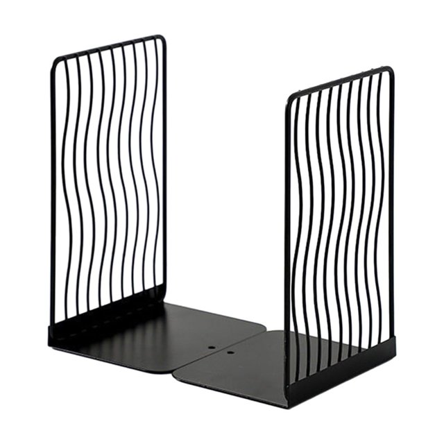 LCXmlly Sturdy Book Stand Simple Desktop Reading Book Holder Hollow Metal Book Clip Stand for Office Desktop Storage Student Learning 1 Pair