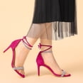 thumbnail image 2 of Sandalias de mujer Perphy con puntera redonda y tacón de aguja con diamantes de imitación Rosa caliente 41, 2 of 6