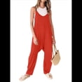 thumbnail image 2 of Casuales de Verano para Mujer, Sin Mangas, con Tirantes Finos, Modernos para Vacaciones en la Playa. Naranja y Rojo L, 2 of 8