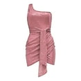 thumbnail image 5 of Womens Off Shoulder Dress Pink Sequin Dress Formal Dress Women Winter Dresses, 5 of 6