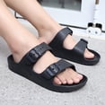 thumbnail image 3 of Men's Women's EVA Flat Sandals Adjustable Double Buckle Rubber Slide Sandals, 3 of 16