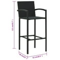 thumbnail image 2 of vidaXL Bar Stool Set of 4 Black Poly Rattan Standard Footrest, 2 of 6
