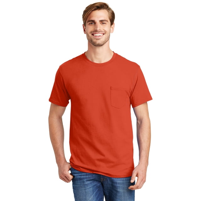Hanes® - Camiseta auténtica 100% algodón con bolsillo. 5590 hanes 5590
