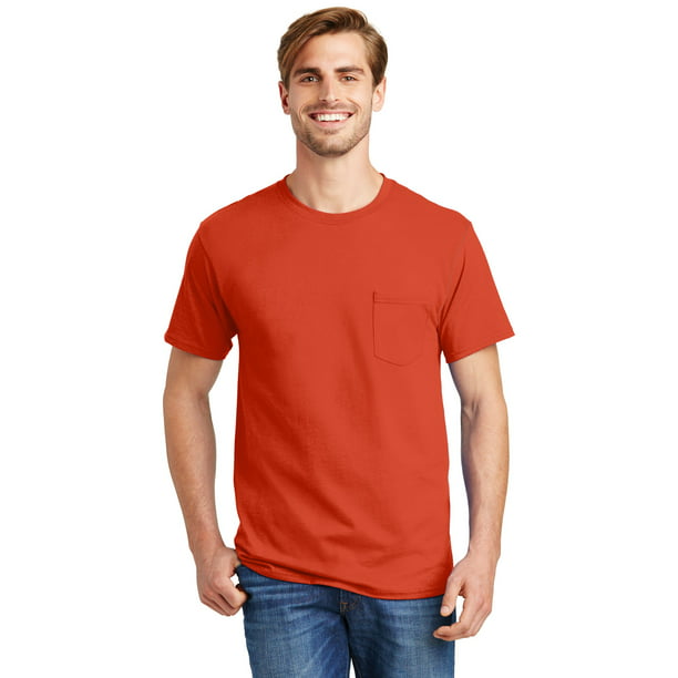 Hanes - Tagless 100% Cotton T-Shirt with Pocket - Walmart.com - Walmart.com