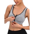 thumbnail image 2 of LELINTA Women's Zip Front Sports Bra Wireless Post-Surgery Bra Active Yoga Sports Bras, 2 of 7