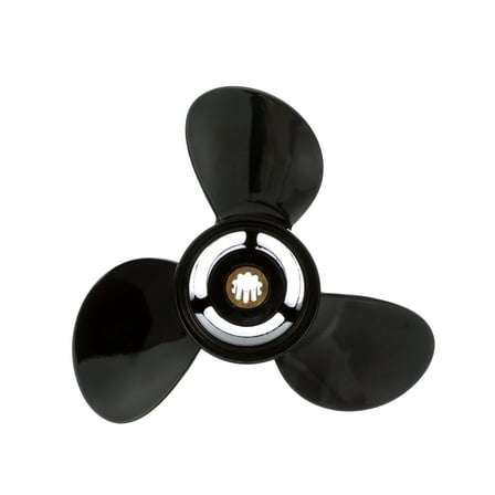 Quicksilver Black Diamond 3-Blade Aluminum Propeller, 9.8" Diameter x 9.5" Pitch, Right Hand Rotation